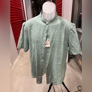 Zara Men's Mint Green Button Down Shirt